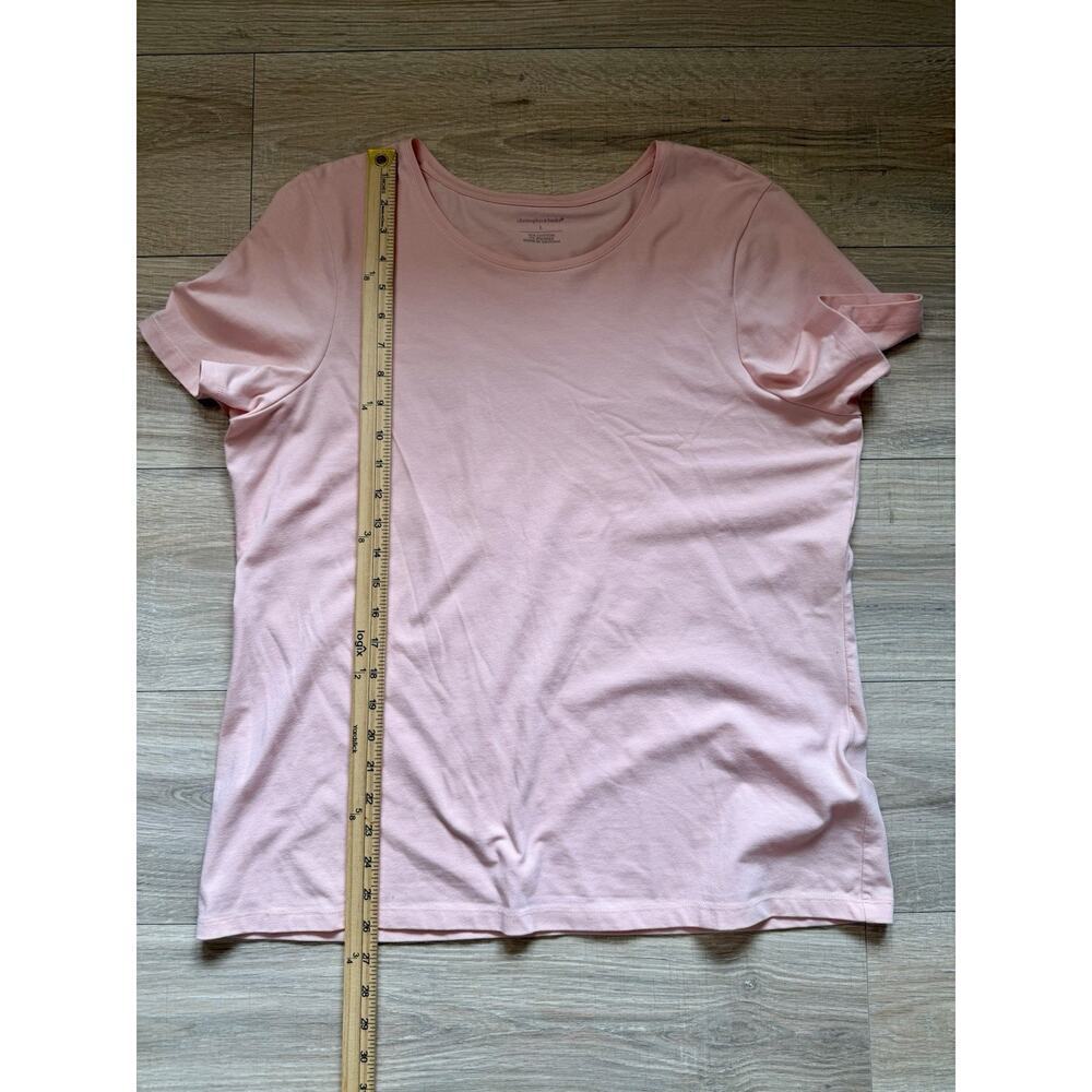 Christopher & Banks Pink Short Sleeve Stretch Tee Women’s Size Large - Picture 9 of 11